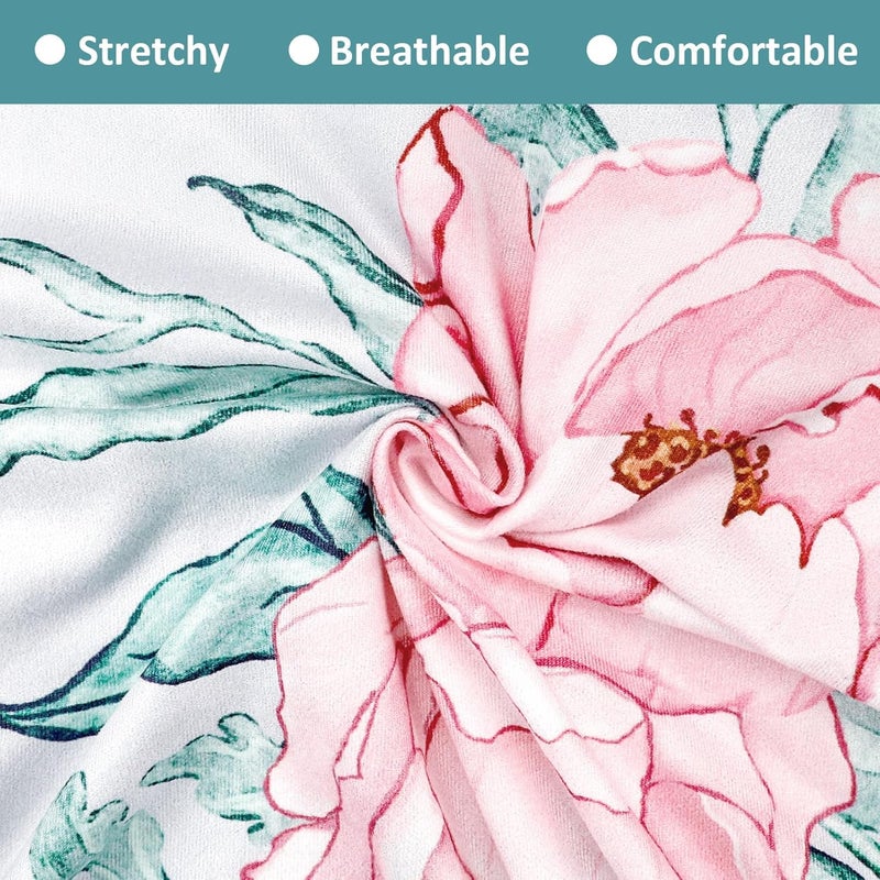 DILIMI Nursing Pillow Cover for Baby Girl and Boy, Ultra Soft Comfortable Stretchy Removable Slipcover for Newborn Breastfeeding Pillows, Pink Flower - Image 2